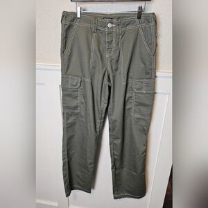 True Religion Women’s Cargo Pants Size 29 Green Wide Leg Utility Streetwear
